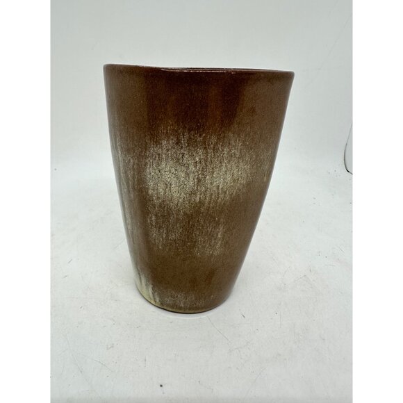 Frankoma Handcrafted Pottery Tumbler Desert Gold Brown Gradient Glazed Cup - Picture 5 of 9